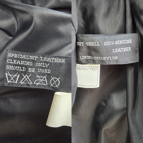 Vintage 80s Pelle Long Leather Jacker Trench Coat Duster Patterned Black Women M - Picture 11 of 13